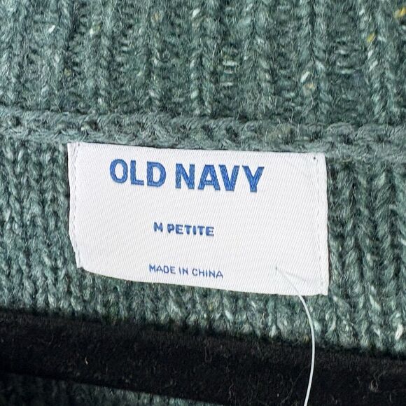 NWT Old Navy MP Petite Green Speckled Cable-Knit Popcorn Sweater Pullover - Picture 3 of 5